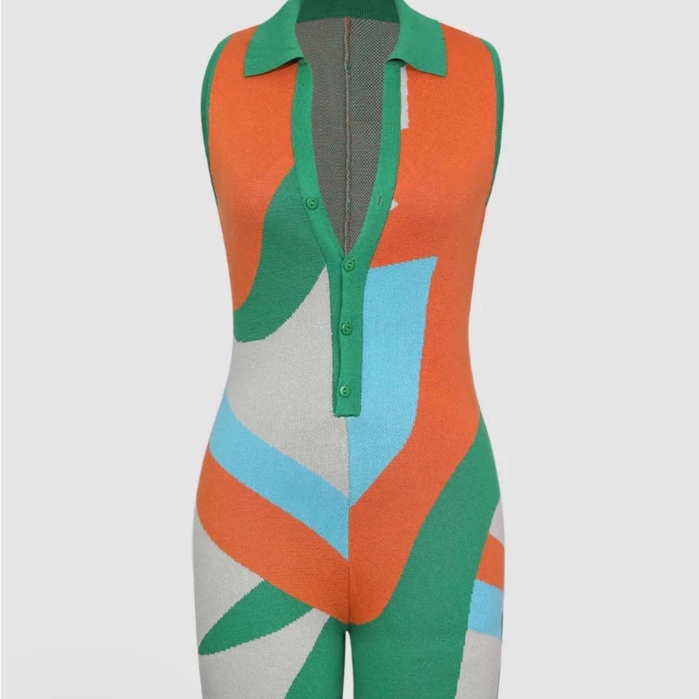 Colorful Sleeveless Jumpsuit
